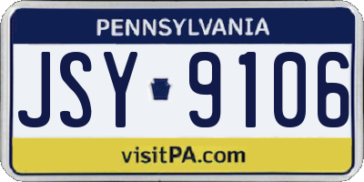 PA license plate JSY9106