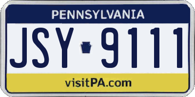 PA license plate JSY9111
