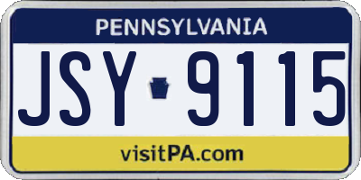 PA license plate JSY9115