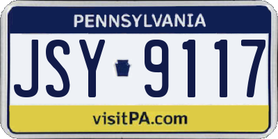 PA license plate JSY9117