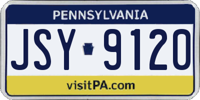 PA license plate JSY9120