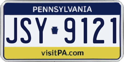 PA license plate JSY9121
