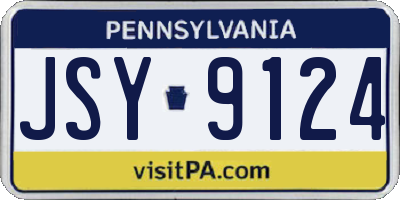 PA license plate JSY9124