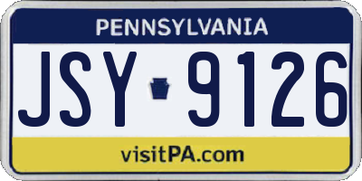 PA license plate JSY9126