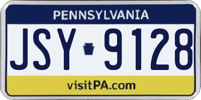 PA license plate JSY9128