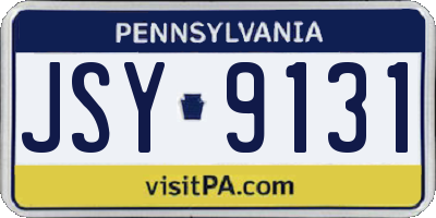 PA license plate JSY9131