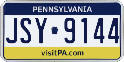 PA license plate JSY9144