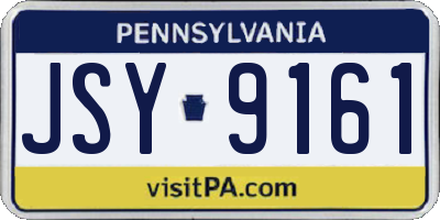 PA license plate JSY9161