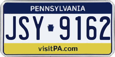 PA license plate JSY9162