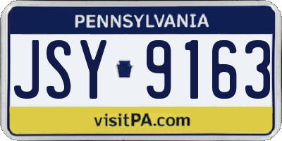 PA license plate JSY9163