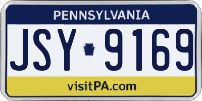 PA license plate JSY9169