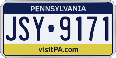 PA license plate JSY9171