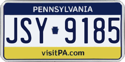 PA license plate JSY9185