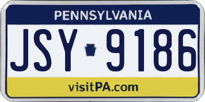 PA license plate JSY9186