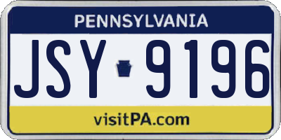 PA license plate JSY9196
