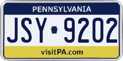 PA license plate JSY9202