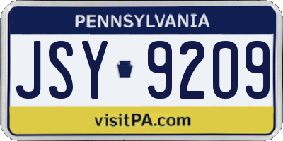 PA license plate JSY9209