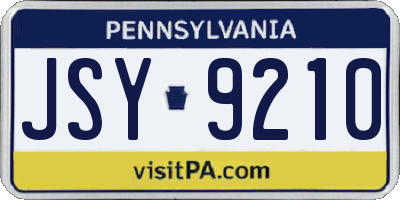 PA license plate JSY9210