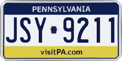 PA license plate JSY9211