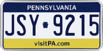 PA license plate JSY9215