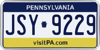 PA license plate JSY9229
