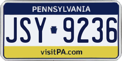 PA license plate JSY9236