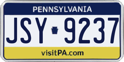 PA license plate JSY9237