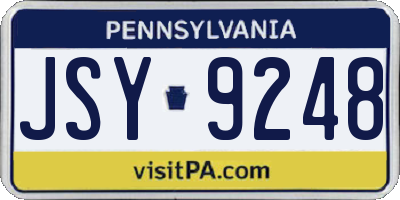 PA license plate JSY9248