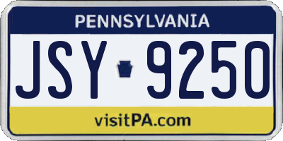 PA license plate JSY9250