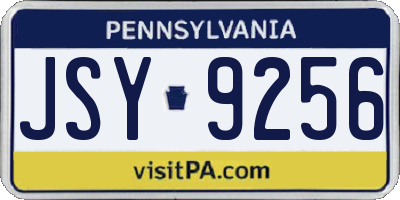 PA license plate JSY9256