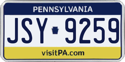 PA license plate JSY9259