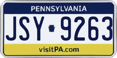 PA license plate JSY9263