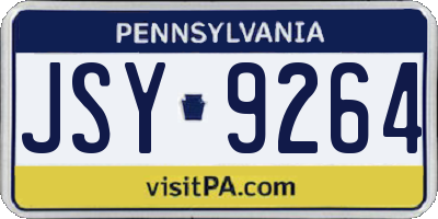 PA license plate JSY9264