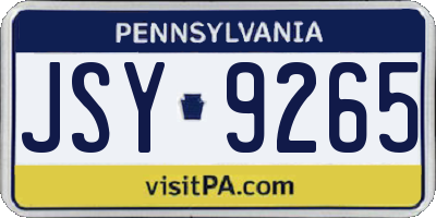 PA license plate JSY9265