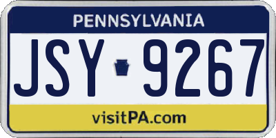 PA license plate JSY9267