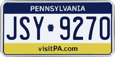 PA license plate JSY9270