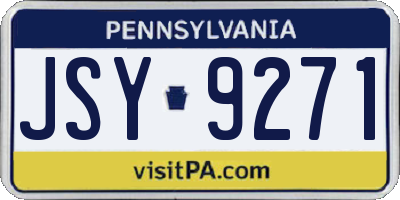 PA license plate JSY9271