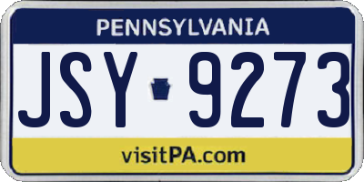 PA license plate JSY9273