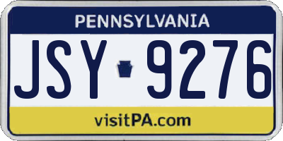 PA license plate JSY9276