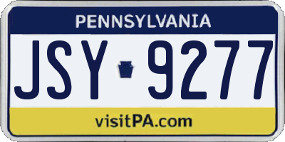 PA license plate JSY9277