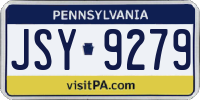 PA license plate JSY9279