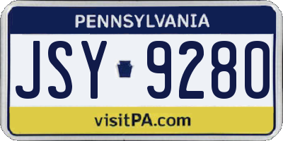 PA license plate JSY9280