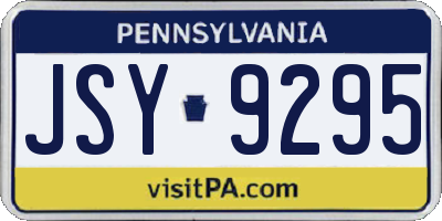 PA license plate JSY9295