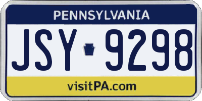 PA license plate JSY9298