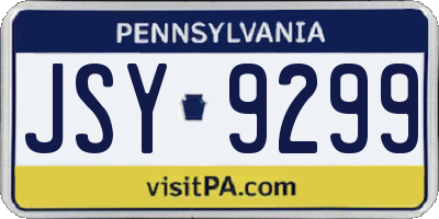 PA license plate JSY9299