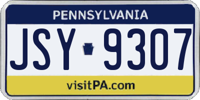 PA license plate JSY9307