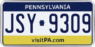 PA license plate JSY9309