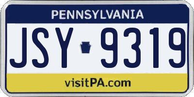 PA license plate JSY9319