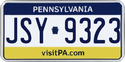 PA license plate JSY9323