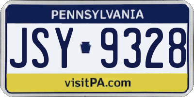 PA license plate JSY9328